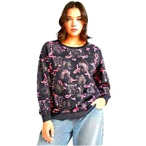 Torrid 1 BCA Fleece Crew Neck Sweatshirt Cozy Breast Cancer Awareness Strong 1X